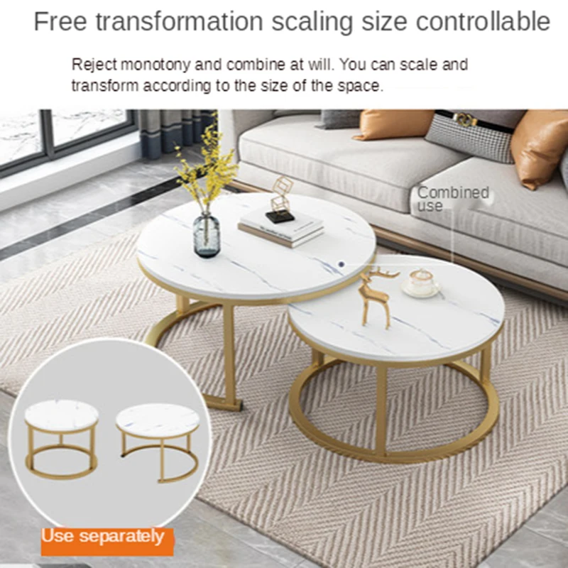 

Tea table northern Europe simple modern creative small family living room light luxury round table combination small tea table