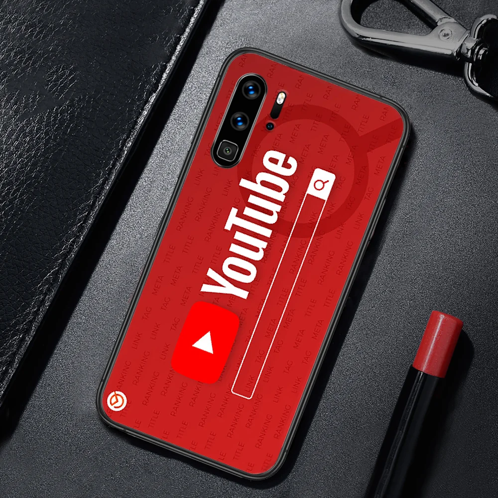 

Youtube Phone Case For Huawei P Mate Smart 10 20 30 40 Lite Z 2019 Pro black Etui Silicone Prime Fashion Shell Tpu Bumper Soft