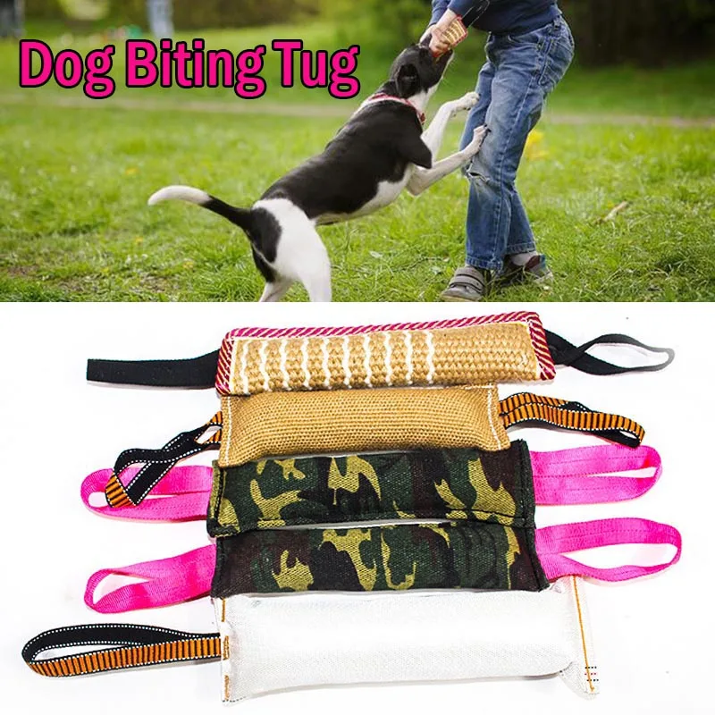 

Dog Biting Tug Stick Camouflage Hemp Training Durable Molar Interactive Toys Outdoor 2 Rope Handles Pro Pets Supplies Puppy