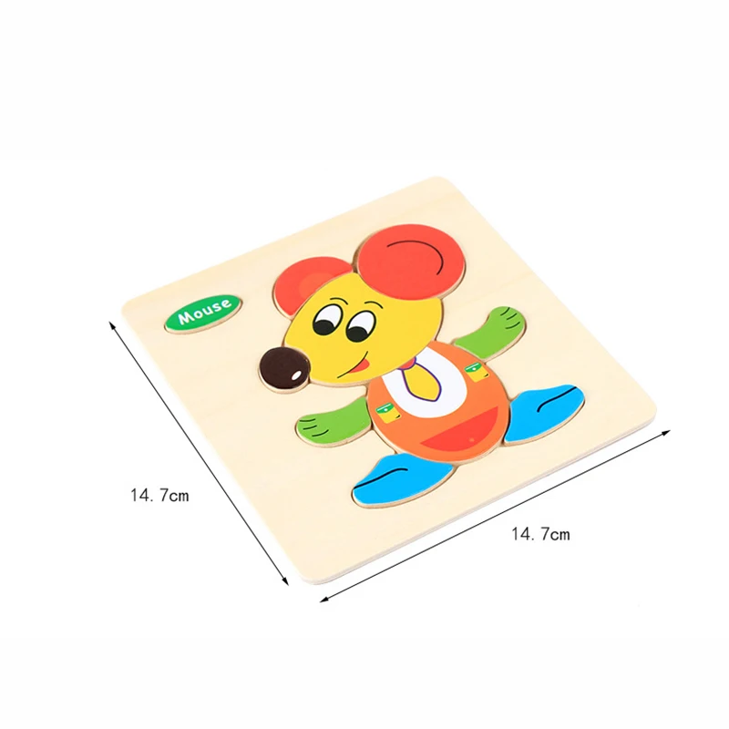 Rompecabezas 3D personalizado de madera para ni&ntilde;os, veh&iacute;culo de dibujos animados, rompecabezas de madera, juguete educativo de Aprendizaje Temprano-3