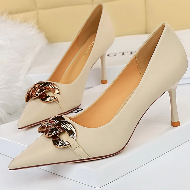 

Туфли-лодочки женские на высоком каблуке-шпильке, с острым носком