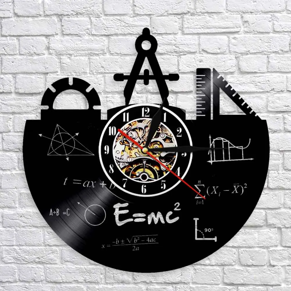 Математическая формула настенные часы виниловая пластина Теорема Пифагора
