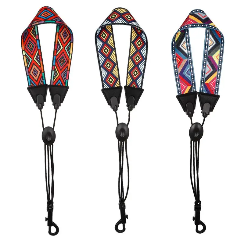 

1pc Saxophone Neck Strap Soft Padded Rainbow Braided Pattern for Alto Baritone