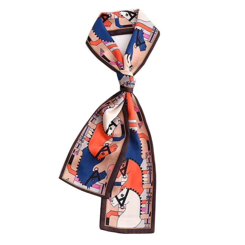 

during the spring and autumn fashion decoration small emulation silk scarf joker narrow strip ribbon silk hair band