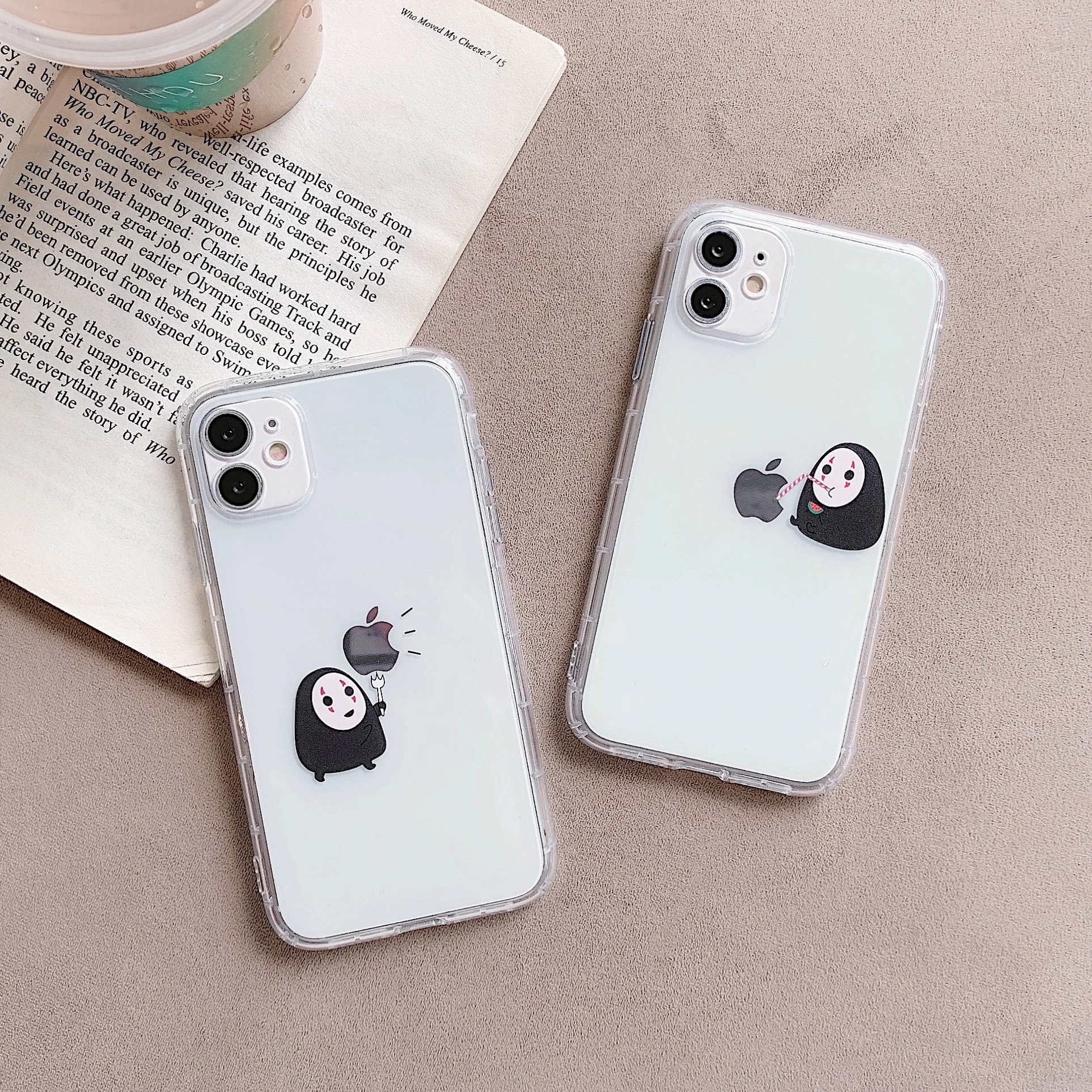 

Fashion Ghost Clear Phone Case for iPhone 12 Pro Max Mini Shockproof Protective Cover for iPhone X XR XS Max 7 8 Plus Back Case