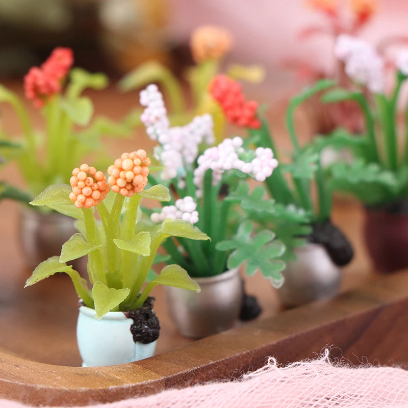 

Random 1pc 1:12 Dollhouse Miniature Green Mini Tree Potted Plants For Green Plant In Pot Dollhouse Decor Simulation Potted Plant