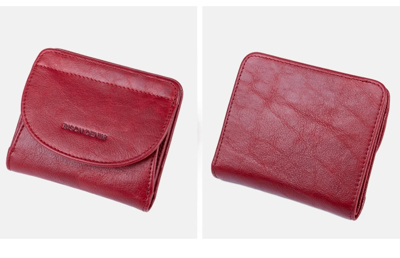 BISON DENIM, Женский кошелек из натуральной кожи, модный держатель для карт, Женский кошелек для монет, мини клатч, сумка для денег для девочек, B3274