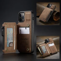 case for iphone 12 pro max 11 xs x max xr se 2020 7 8 plus retro wallet cash card sleeve zipper wrap leather back cover shell