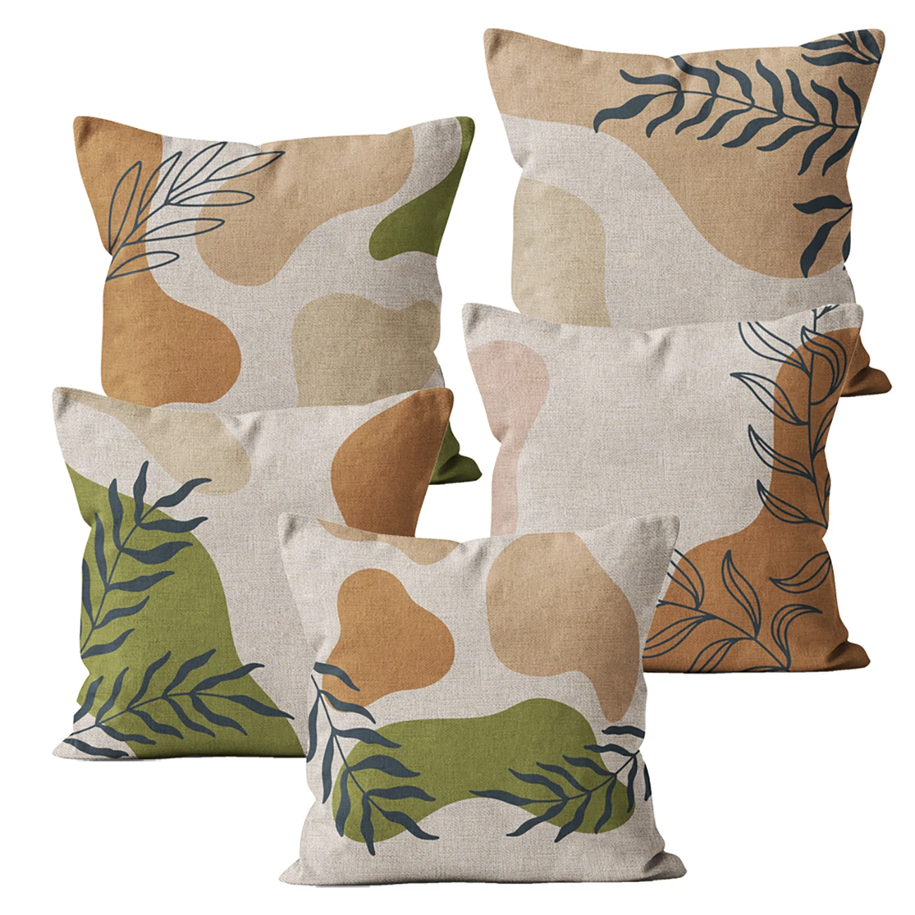 

Modern Home Decor Nordic Throw Pillow Case Green Pillowcase 45x45 40x40 Solid Color Sofa Linen Scandinavian Style Cushion Cover