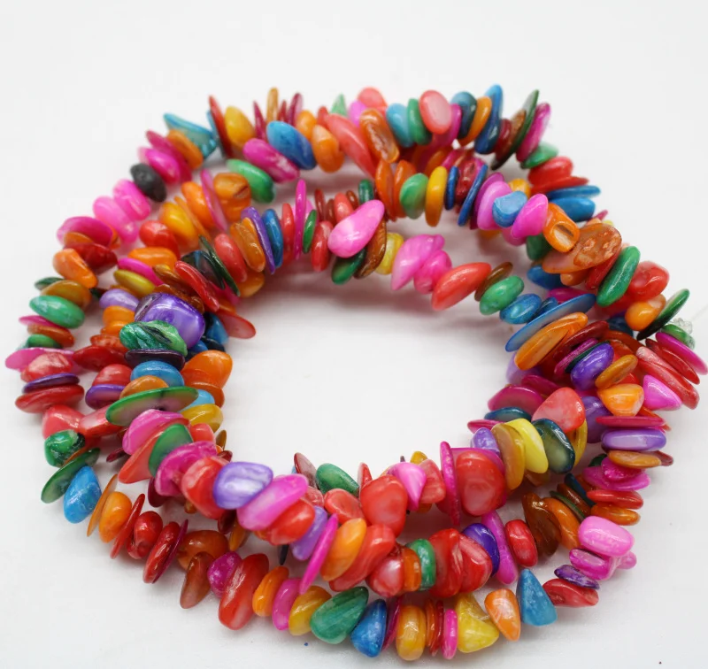 Оптовая продажа плоские бусы из ракушек для изготовления ювелирных изделий 5 8 мм