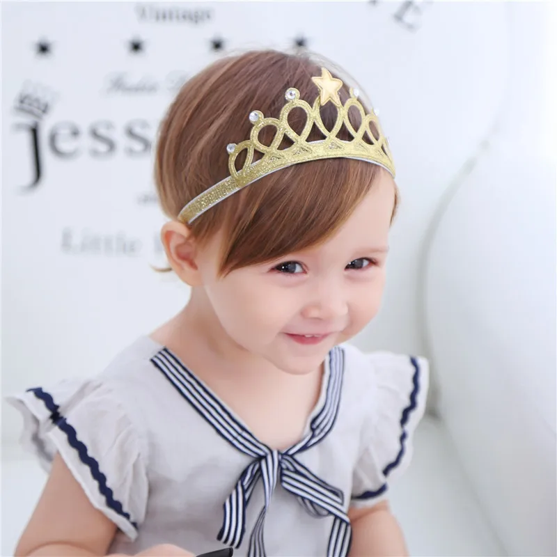 Diadema de cristal con diamantes de imitaci&oacute;n para ni&ntilde;a, diadema el&aacute;stica para el pelo para ni&ntilde;a, tiara de corona, accesorios de Cosplay, joyer&iacute;a para Regalo de graduaci&oacute;n de fiesta-2