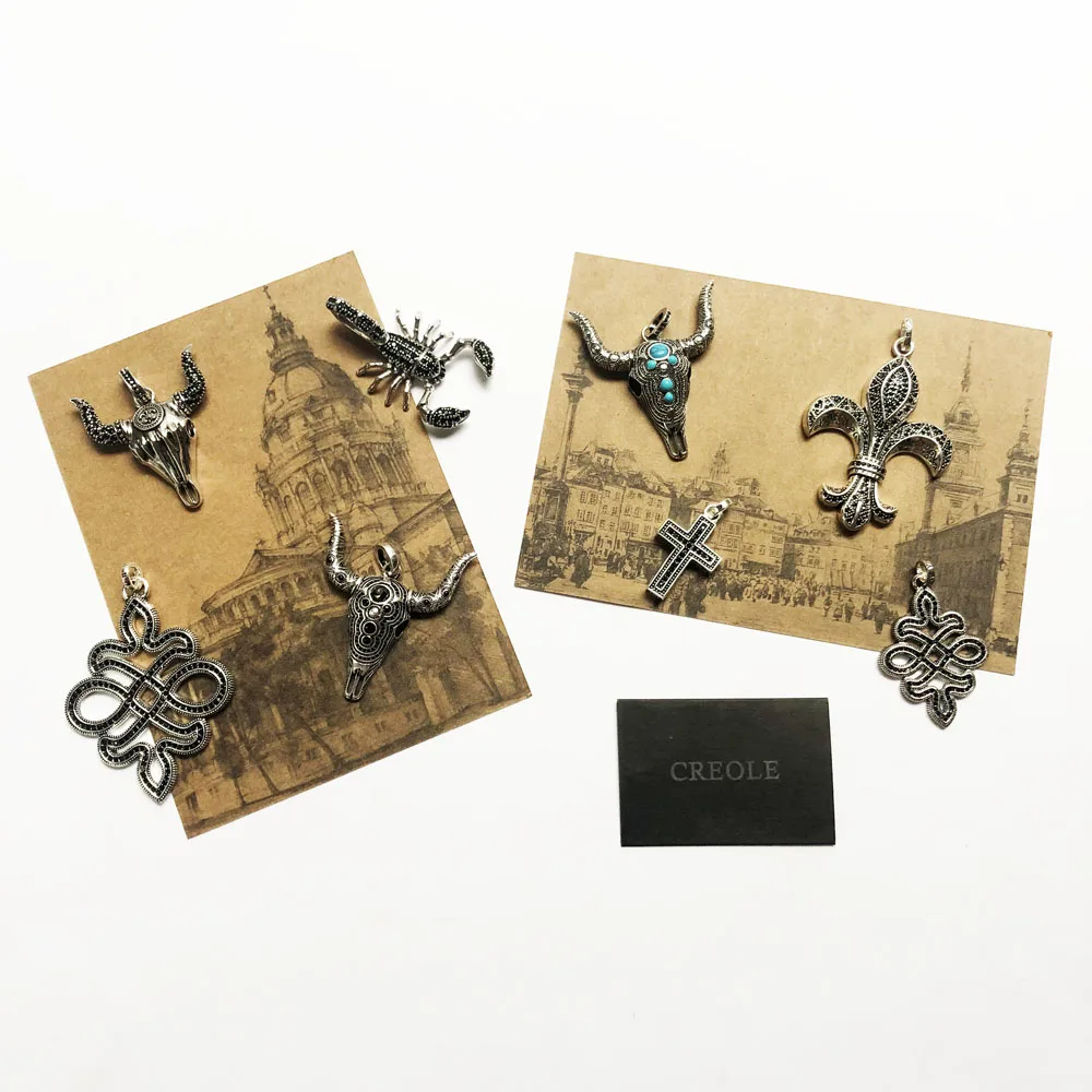 Крест Скорпион узел бык Флер-де-Лис ожерелье кулон 2019 Лето Rebel Street Модные