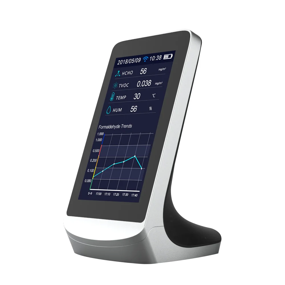 Wi Fi монитор качества воздуха для CO2 PM2.5 HCHO TVOC Temp/Hum передача данных на мобильный