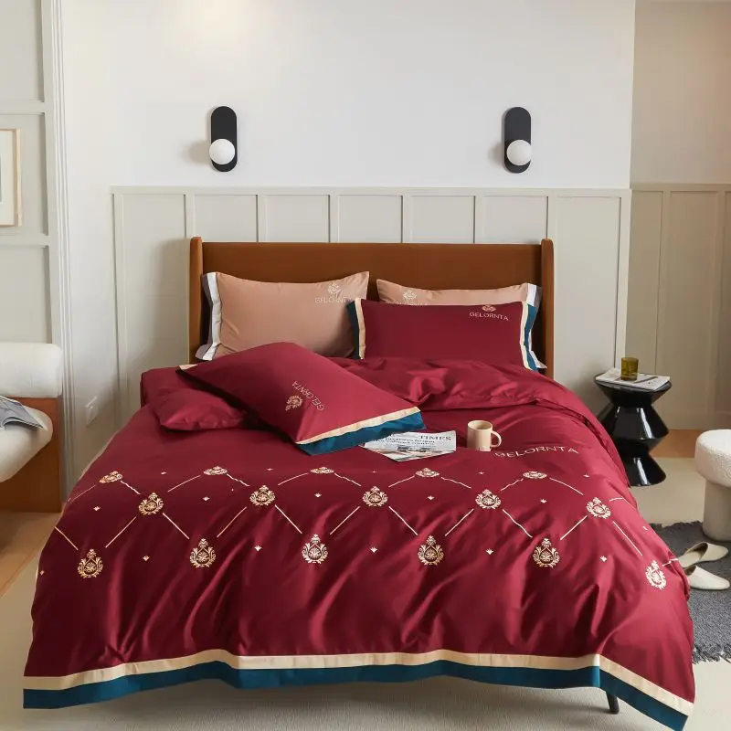 Комплект постельного белья из 4 предметов постельное белье египетского хлопка