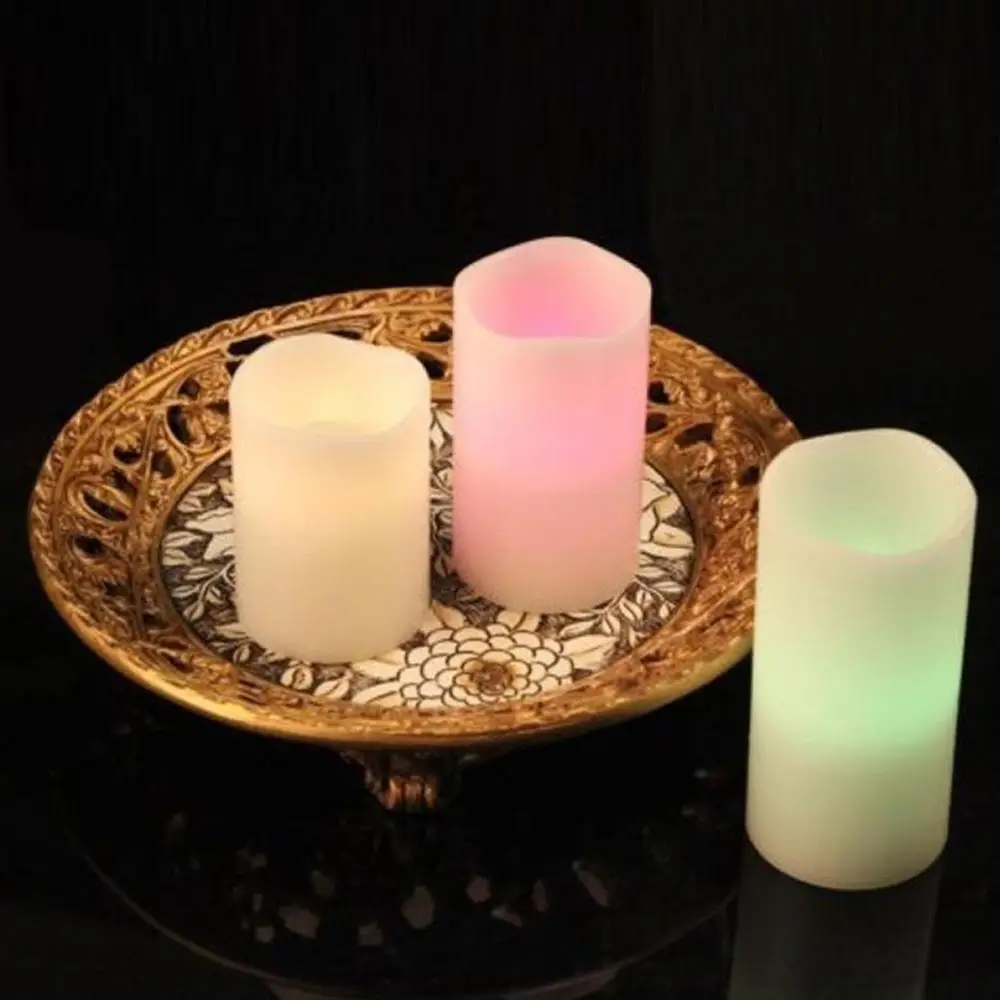 Беспламенные Свечи 3 набора в упаковке пластиковые Меняющие цвет свечи