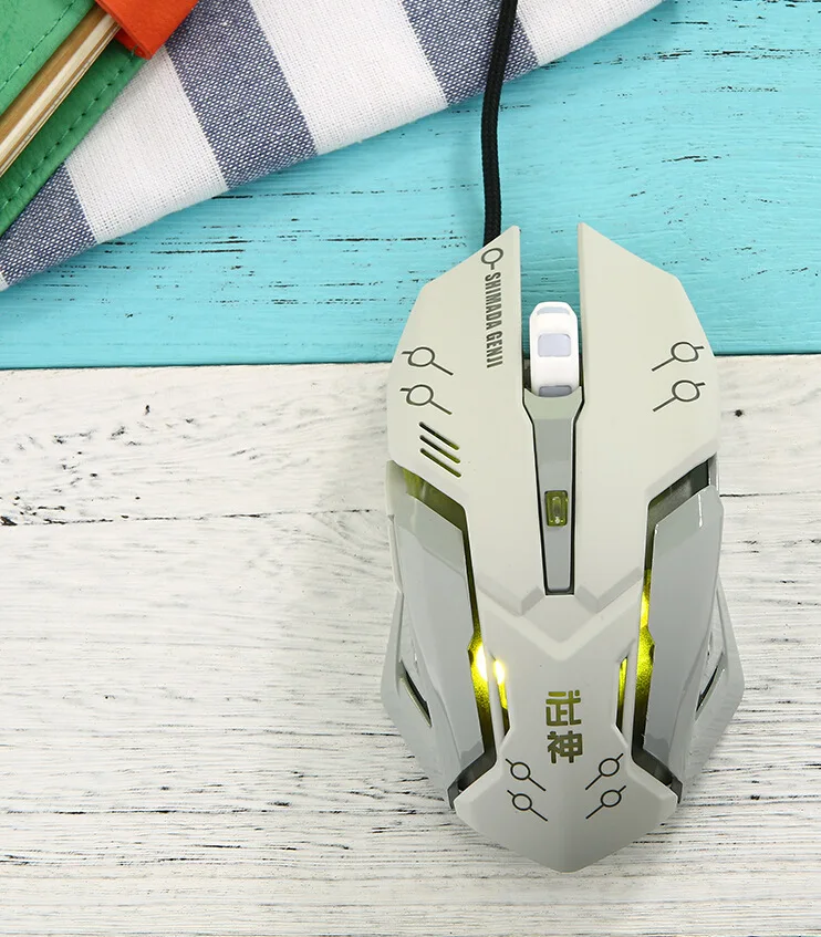 Genji OVERWATCH D. VA Reaper USB Проводная мышь с 6 кнопками дыхания светодиодный игровой подсветкой для ноутбука компьютера/ПК игры OW геймеров - Цвет: Genji