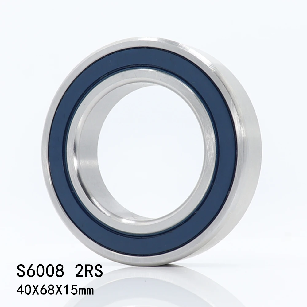 

1PC S6008RS Bearing 40*68*15 mm ABEC-3 440C Stainless Steel S 6008RS Ball Bearings 6008 Stainless Steel Ball Bearing