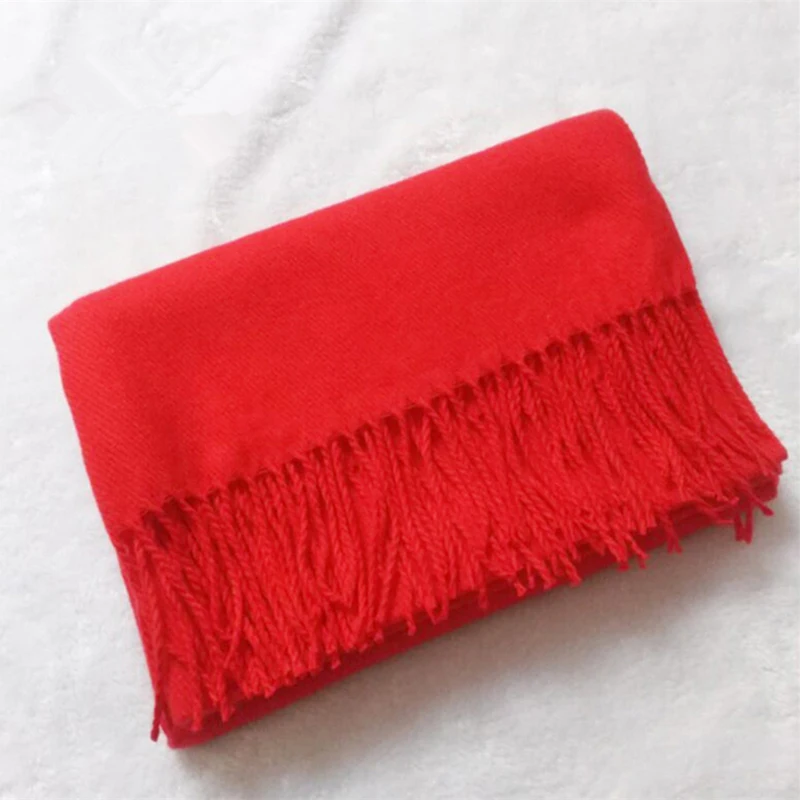 Шарф для женщин мужчин зимние теплые мягкие кашемировые шали Пашмина однотонные