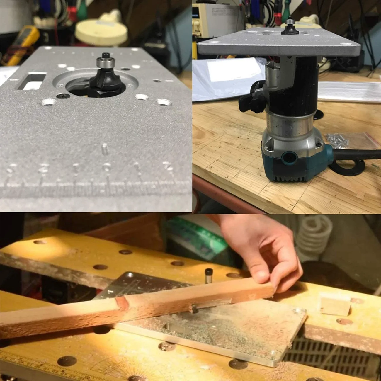 

Router Table Insert Plate with Router Insertion Ring and Install Screws for DIY Woodworking Engraving Machine Benches