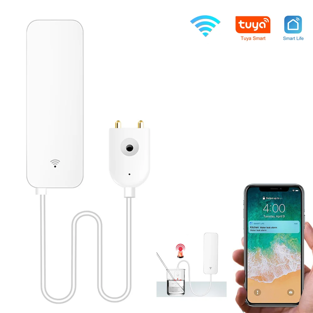 Домашняя сигнализация Tuya воды датчик протечки WIFI утечки детектор переливания