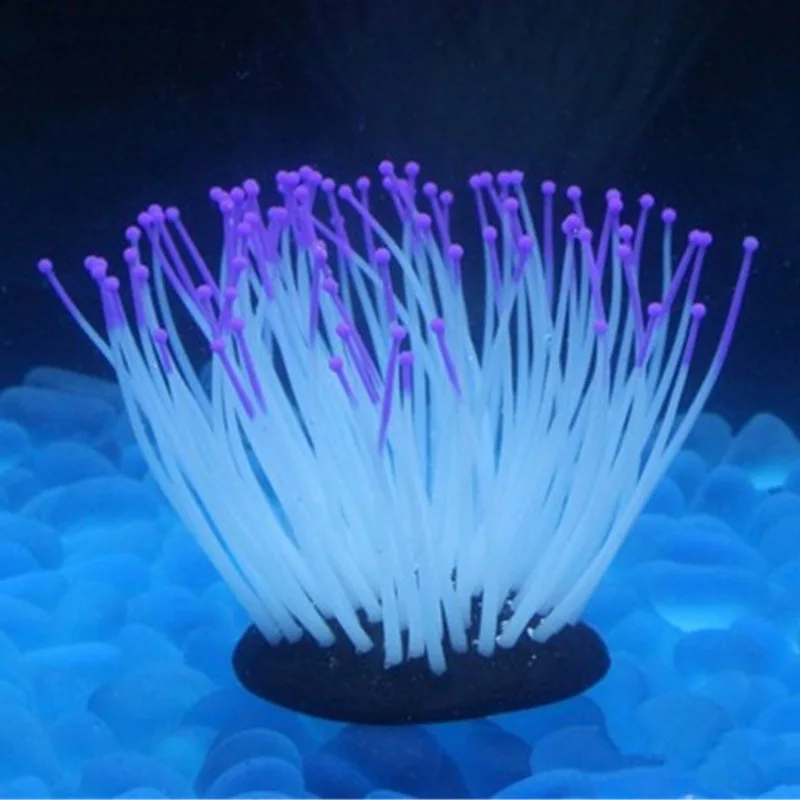 Artificial Fish Tank Plant Grass Aquarium Equipment Decoration Ornaments Landscaping Simulation Water Plants Fluorescent Anemone | Дом и сад