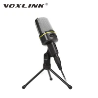 voxlink new condenser microphone with tripod computer universal 3 5mm plug 180 rotation adjustment mic for pc desktop recording