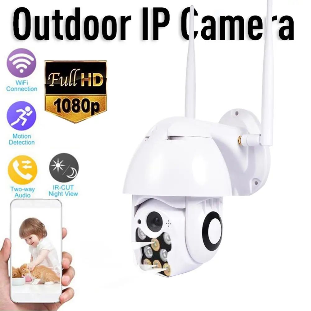 HD 1080P 8LED PTZ управление IP камера Мини wifi Открытый Купол домашней безопасности IP камера беспроводная CCTV Onvif Водонепроницаемый ночного видения F