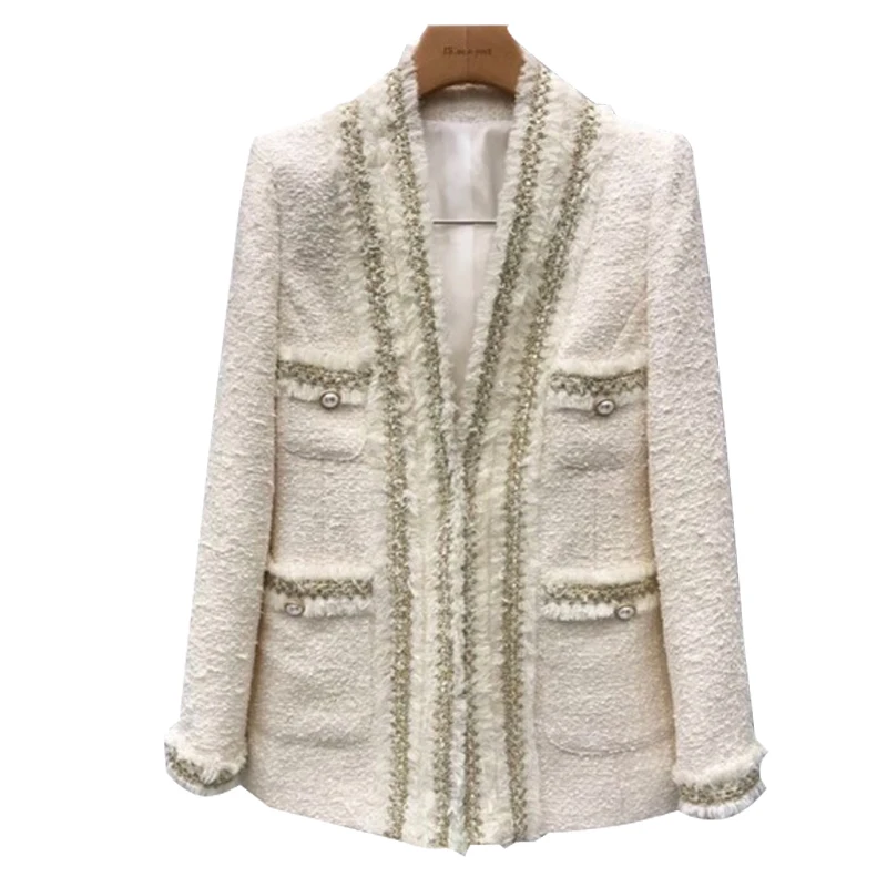 

Spring and autumn fashion Women new Korean loose was thin wild small suit jacket quality tweed small fragrance wind suit Blazers