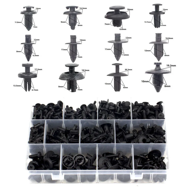 200PCS With Box Нажимная крышка двигателя автомобиля дверь обрезная панель бампер крепеж крыло лайнер заклепки фиксаторы для Toyota - Название цвета: 200PCS With Box