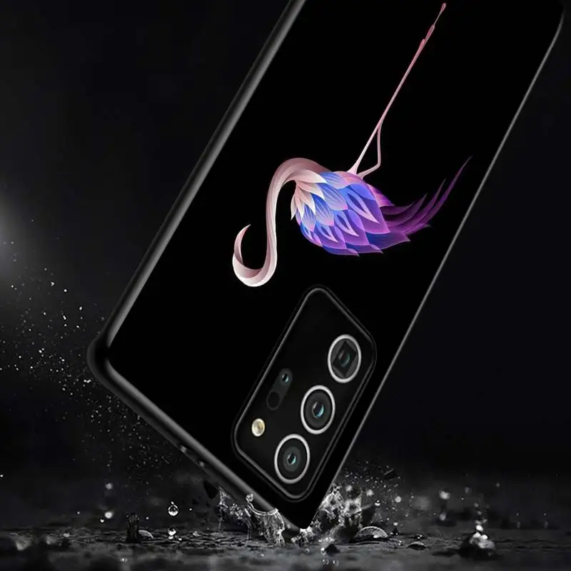 

Animal Flamingo For Samsung S20 FE Ultra Plus A91 A81 A71 A42 A51 5G UW A41 A31 A21 A21S A11 A01 Black Phone Case
