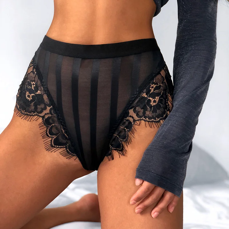Сексуальное женское нижнее белье с высокой талией кружевные дышащие трусики