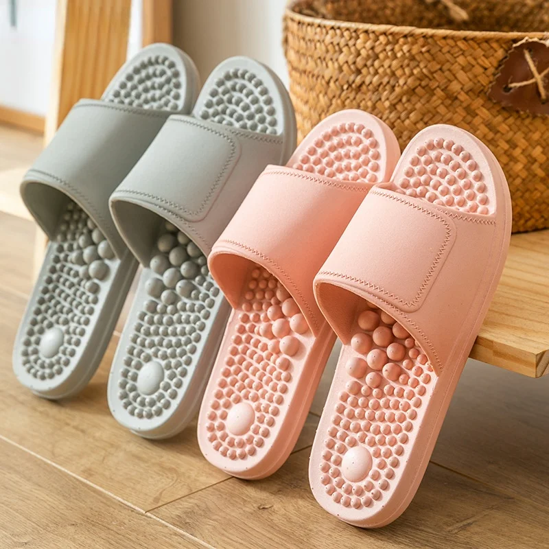 

2021 Women Men Massage Slippers Unisex Couple Shoes Indoor Home Soft Non-Slip Slippers Wear-Resistant Flip Flops for Bathroom
