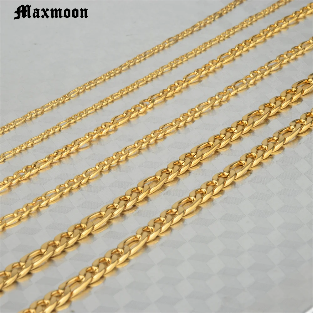 Классическая цепочка Фигаро MAXMOON из нержавеющей стали лидер продаж