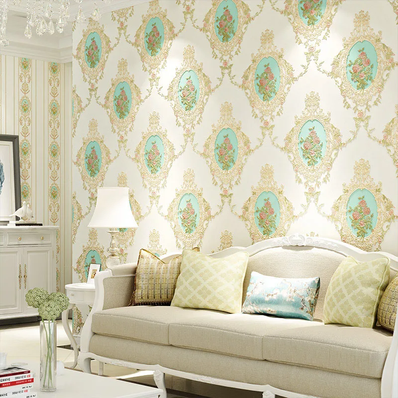 

3M Fascinate Floral Embossed Wallpaper 3D Wall Sticker Self Adhesive Stickers Non-woven Wallpapers For Living Room Bedroom Decor