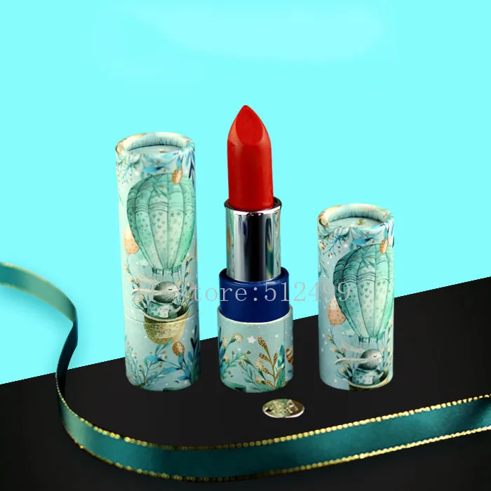 

12.1mm 10/30/50pcs Paper Blue Hot Air Ballon Rabbit Round Empty Lipstick Tube Lip Balm Container Cosmetics Refillable Shell