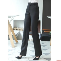 5xl pants 2020 new formal elegant retro womens plain solid high waist chic trousers long loose ol work pants plus size clothing