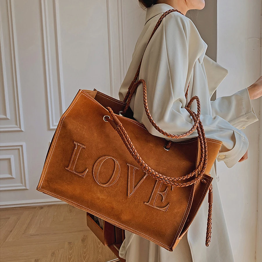 

Vintage Large Capacity Women's Handbags Tote High Quality Pu Leather Underarm Shoulder Bag Ladies Design Travel Shopping Handbag