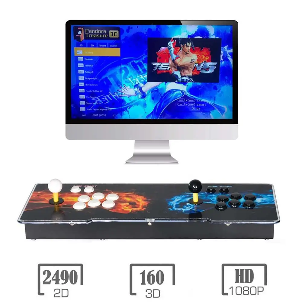Fists 3D Pandora игровой автомат | 2200 HD игры | 1280x720P | 2 игрока управления играми | добавить больше игр | Любимый список | Поддержка 4 игроков - Цвет: Fists