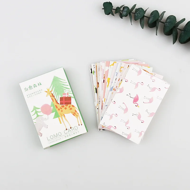 28pcs Cartoon Forest Greeting Card Mini Postcard Birthday Letter Envelope Gift Set Message Note Paper Card|Бумажные конверты| |