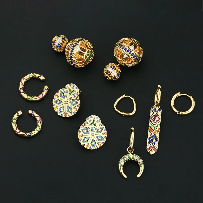 Одежда высшего качества необычные штамп CZ кристаллы в поперечную полоску круг