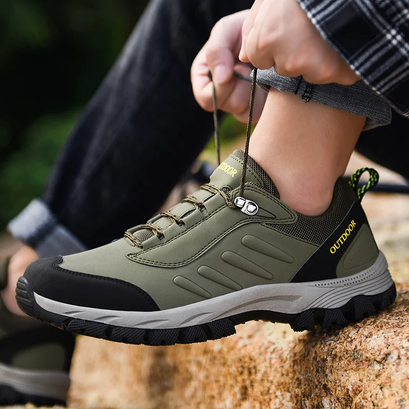 Classics Style Men Hiking Shoes Lace Up Sport Outdoor Climbing Trekking Sneakers Mountain Non-slip Breathable Tactical | Обувь