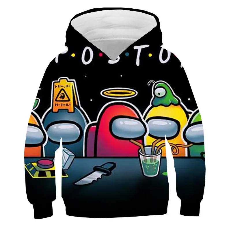 

3D Children Game Sweatshirt Christmas Among Hoodie Impostor Kids Sudadera Hombre Oversized Streetwear Anime Pullover Graphic