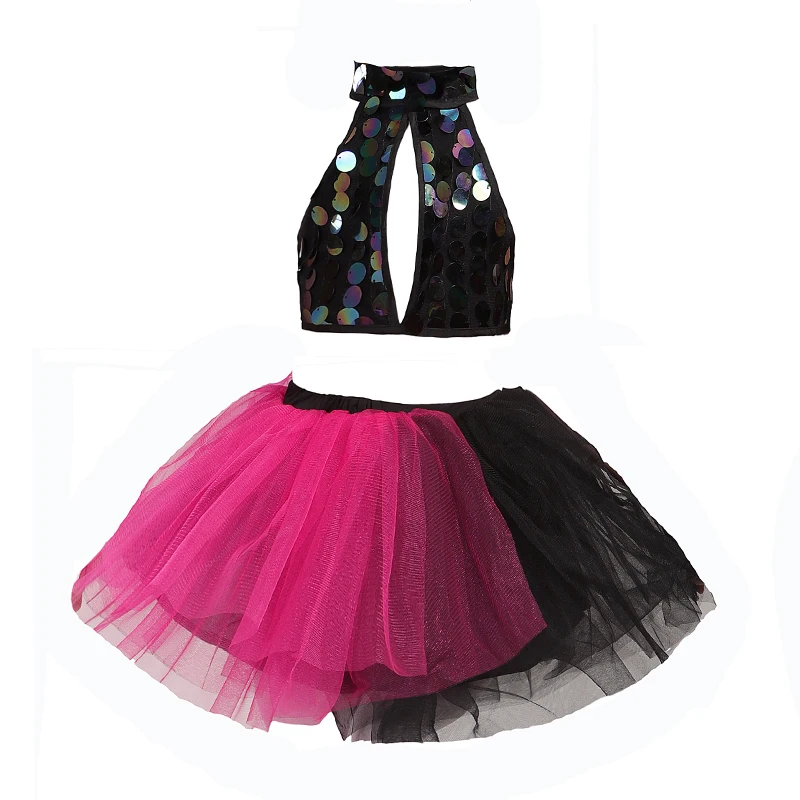 Детское джазовое платье пачка с блестками и бабочкой|Балет| |