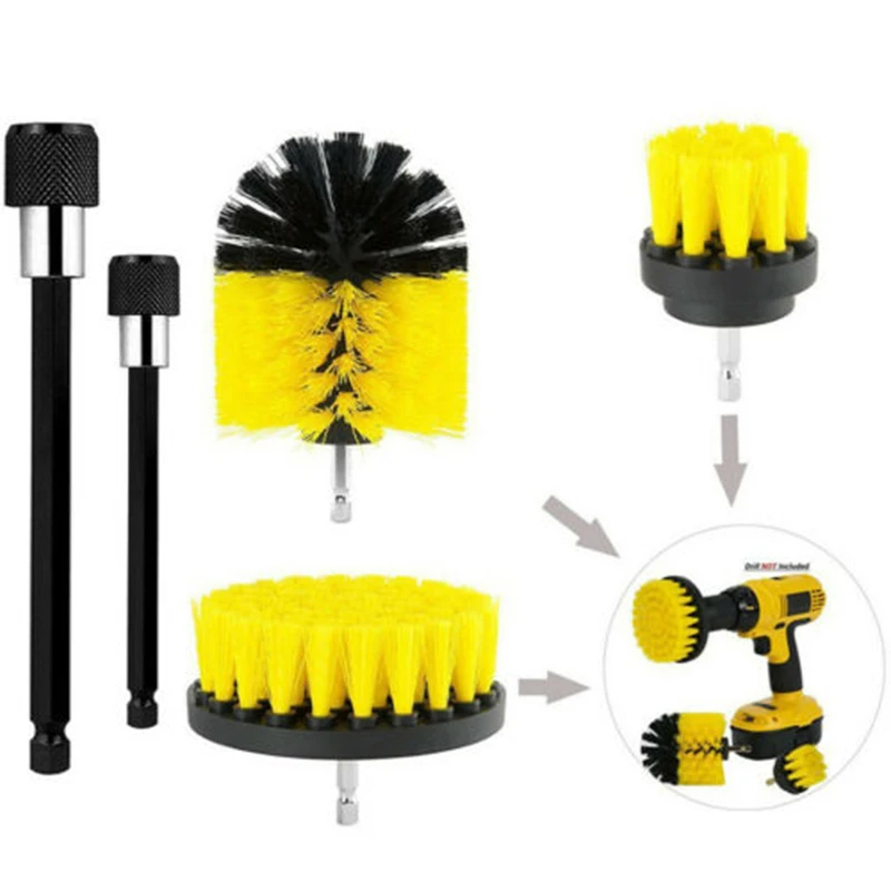 5xDrill щетка Скраб колодки Мощность для мытья посуды набор Универсальный