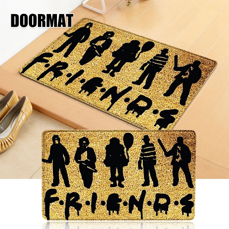 

Creative Letter Printed Doormat Multi-purpose Absorbent Non-Slip Blanket for Kitchen Bedroom Bathroom Halloween Decoration BJS
