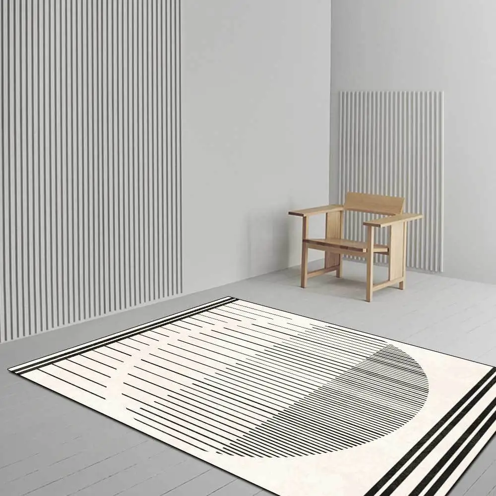 

160x230 см Современный минималистичный круглый черный и белый имитация кашемира ковер для гостиной спальни нескользящий коврик