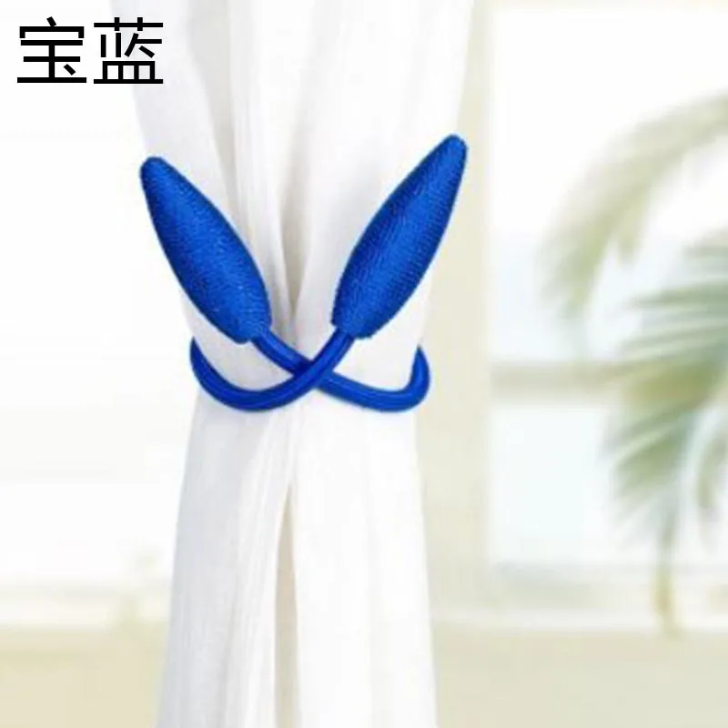 Royal Blue Подхваты для штор из плюшевого сплава, подвесные ремни, веревки для штор, застежка-защелка, Аксессуары для штор, держатель для крючка, домашний декор - Цвет: Royal Blue
