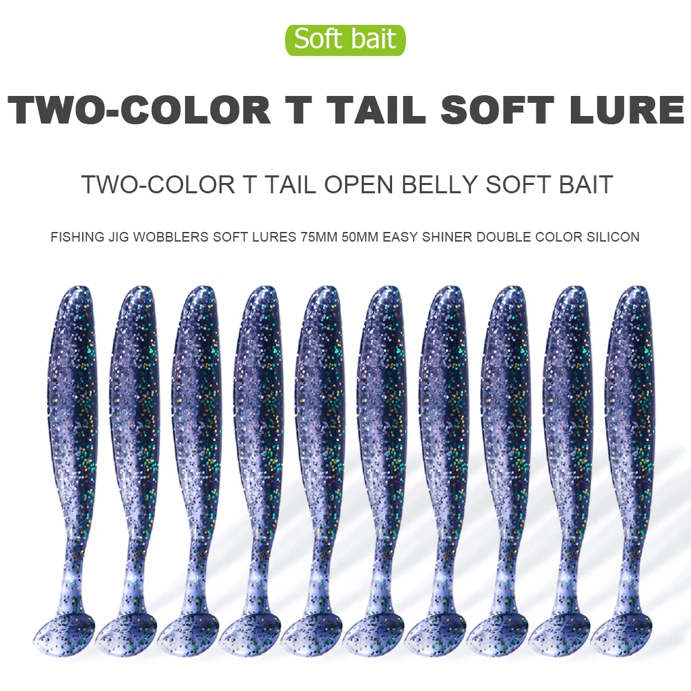 

10pcs Portable Fishing Lures Double Color Fishing Jig Wobblers Soft Lure Rubber Artificial Swimbait Carp Bass Tackle