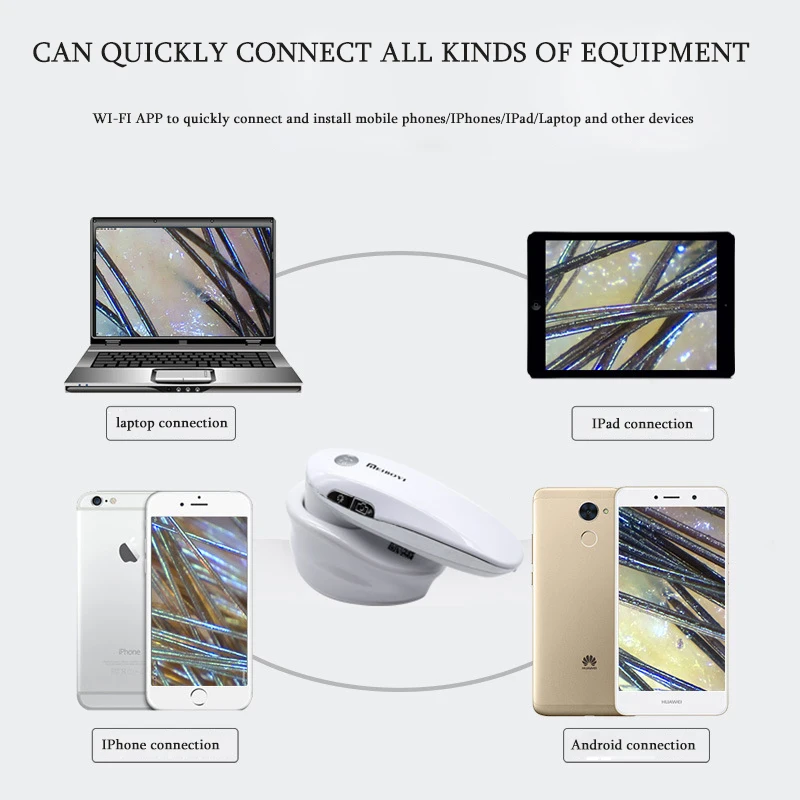 Беспроводное приложение WIFI детектор волосяных фолликулов кожи головы цифровой