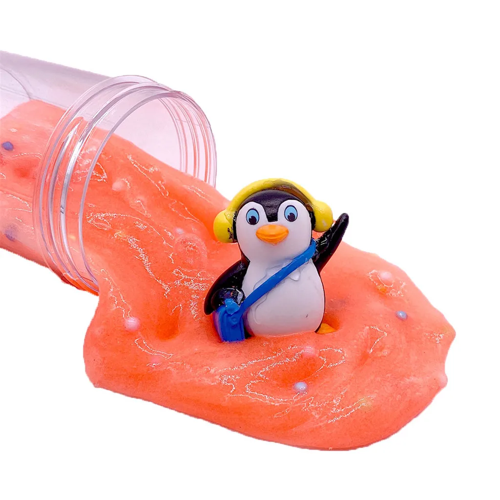 Забавный цветной шар пузырь в виде пингвина 120 мл сделай сам Хрустальная глина